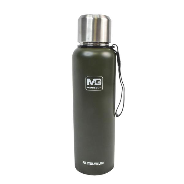 Imagem de Garrafa Térmica 1L ou 1,5L Aço Inox Café Água Suco Com Bolsa de Transporte Academia Passeio Caminhada Camping Bebida Quente Gelada 