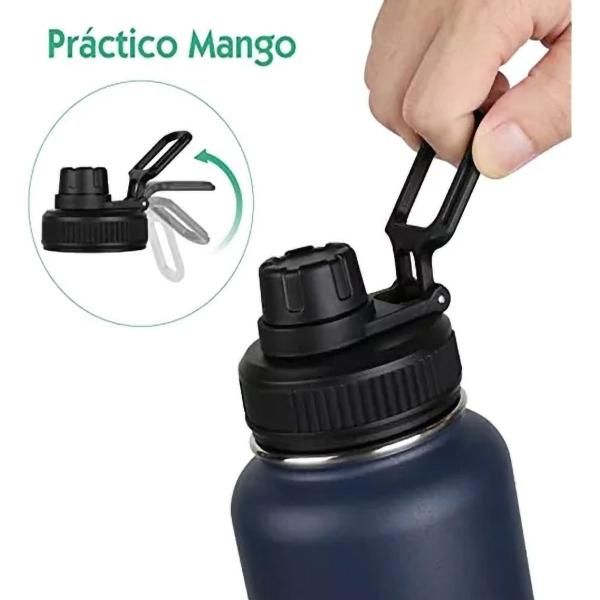 Imagem de Garrafa Térmica 1L Parede Dupla Café Suco Água Camping Academia Passeio Caminhada Aço Inox