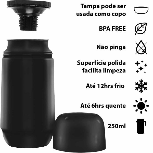 Imagem de Garrafa Térmica 250ml Água Chá para Camping Pesca Suco Higiene Bebê Maternidade Mamadeira