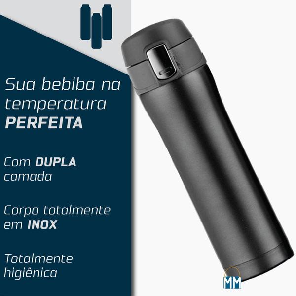 Imagem de Garrafa Térmica 500 ml Aço Inox Inquebrável Água Gelada Por 24h Academia Caminhada Fitness