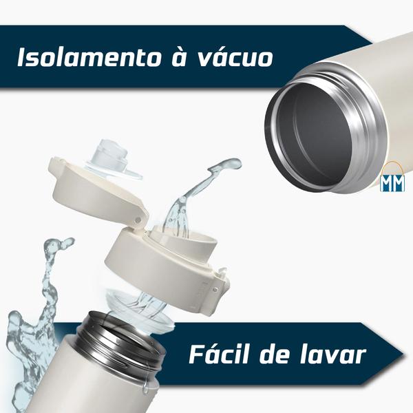 Imagem de Garrafa Térmica 500 ml Aço Inox Inquebrável Água Gelada Por 24h Academia Caminhada Fitness