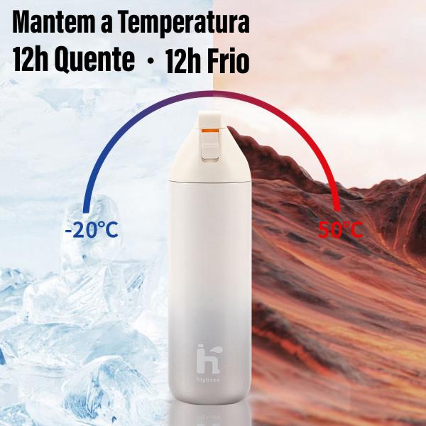 Imagem de Garrafa Térmica 500ml de Café Água Suco Parede Dupla A Vácuo Inox Camping Academia Passeio Caminhada Portátil