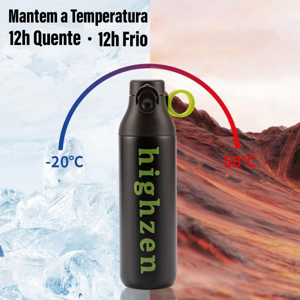 Imagem de Garrafa Térmica 500ml de Café Água Suco Parede Dupla A Vácuo Inox Camping Academia Passeio Caminhada Portátil