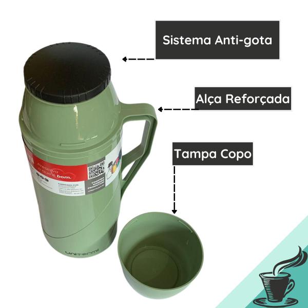 Imagem de Garrafa Térmica 500ML Roma Unitermi Garrafinha Pequena Ampola vidro Café Chá Água Tereré Chimarrão