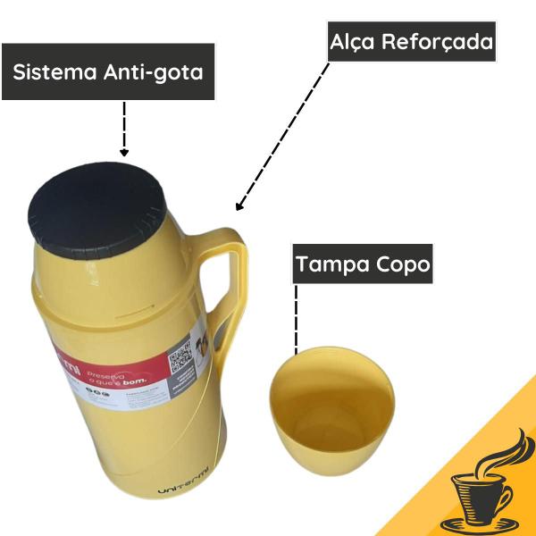 Imagem de Garrafa Térmica 500ML Roma Unitermi Garrafinha Pequena Ampola vidro Café Chá Água Tereré Chimarrão