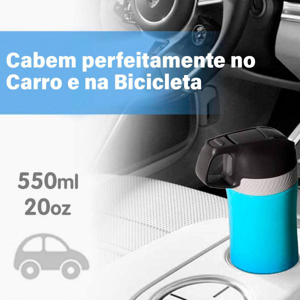 Imagem de Garrafa Térmica 550ml de Café Água Suco Parede Dupla A Vácuo Inox Camping Academia Passeio Caminhada Portátil