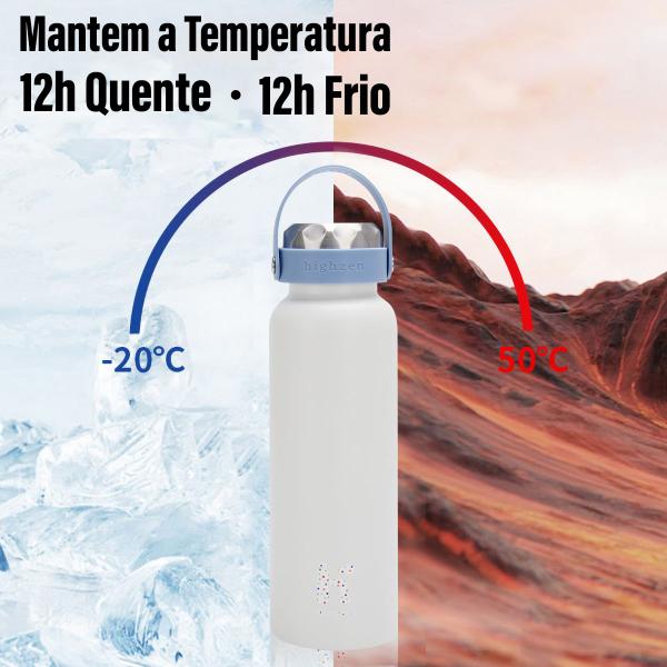 Imagem de Garrafa Térmica 600ml de Café Água Suco Parede Dupla A Vácuo Inox Camping Academia Passeio Caminhada Portátil