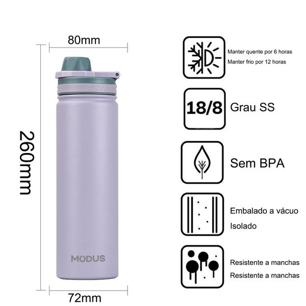 Imagem de Garrafa Térmica 750ml Aço Inoxidável Portátil Café Suco Água Academia Passeio Camping Caminhada