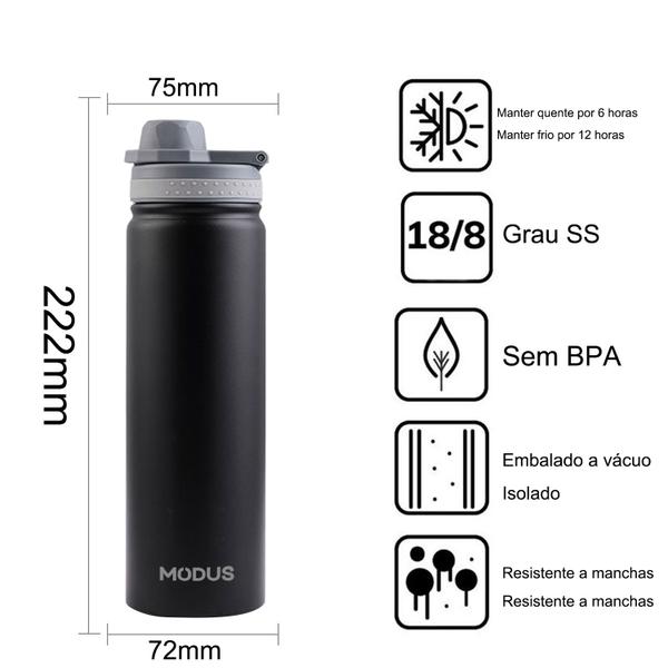 Imagem de Garrafa Térmica 750ml Aço Inoxidável Portátil Café Suco Água Academia Passeio Camping Caminhada