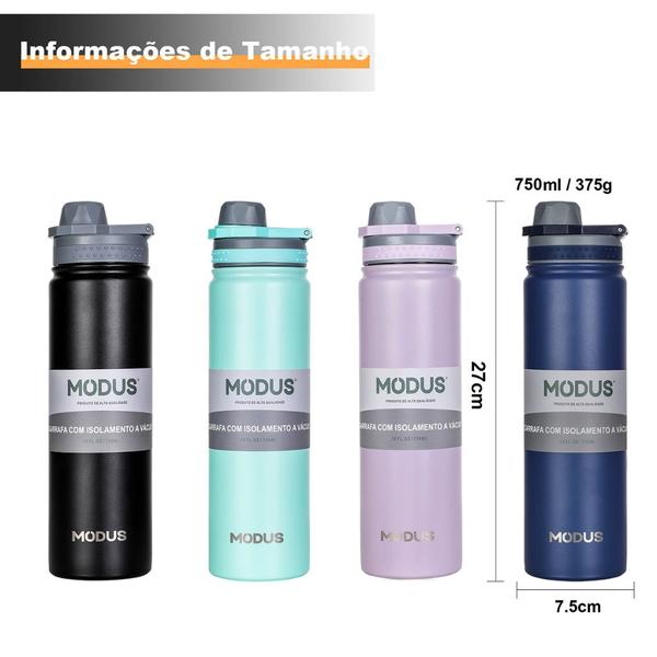 Imagem de Garrafa Térmica 750ml Aço Inoxidável Portátil Café Suco Água Academia Passeio Camping Caminhada