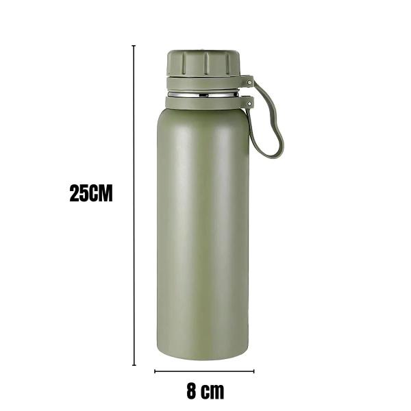 Imagem de Garrafa Térmica 800ML Squeeze Dupla Camada Vácuo Inquebrável Academia Camping Bebida Gelada Quente