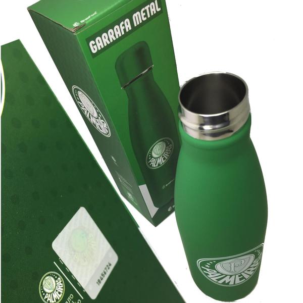 Garrafa Térmica Aço 500ml Palmeiras Emborrachada Oficial - brasfoot Imagem de Garrafa Térmica Aço 500ml Palmeiras Emborrachada Oficial
