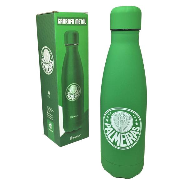 Garrafa Térmica Aço 500ml Palmeiras Emborrachada Oficial - brasfoot Imagem de Garrafa Térmica Aço 500ml Palmeiras Emborrachada Oficial