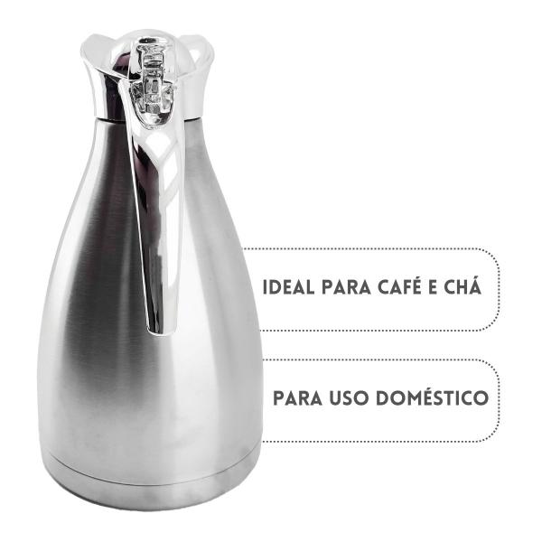 Imagem de Garrafa Térmica Aço Inox Café Chá Terere 1,5 Litros Quente Gelada