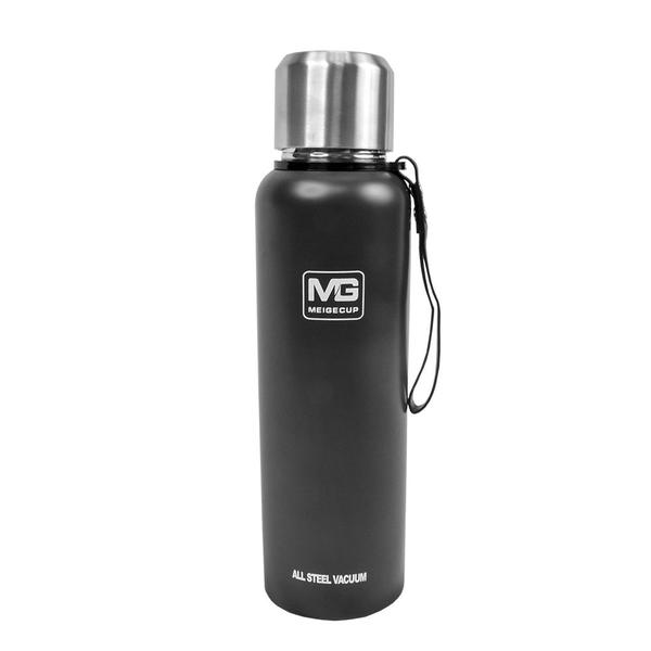 Imagem de Garrafa Térmica Água Café Suco Para Academia Passeio Caminhada Camping Aço Inox 1L ou 1,5L Com Bolsa de Transporte Bebida Quente Gelada