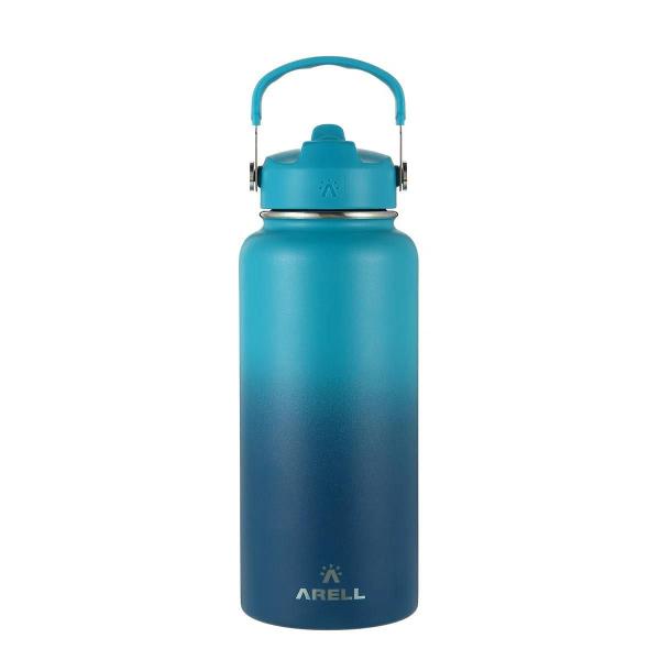 Imagem de Garrafa Térmica Arell Straw Ocean Blue Esporte Fitness 946ml