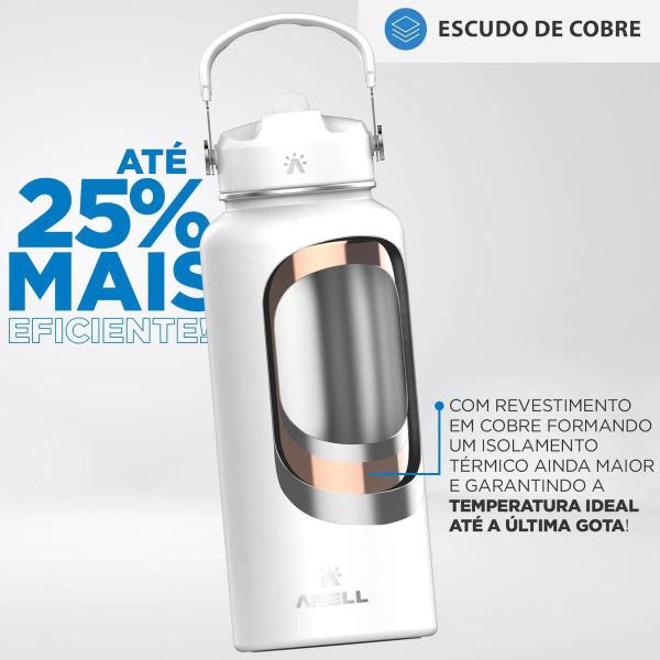 Imagem de Garrafa Térmica Arell Straw Para Acampamento Academia 946ml