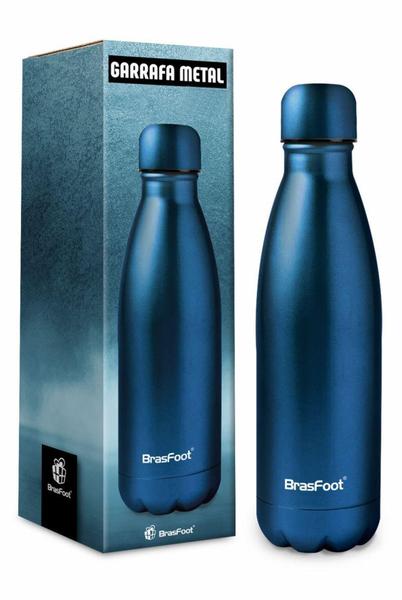 Imagem de Garrafa Termica Azul Acetinado Metal Neo - 500ml - Brasfoot