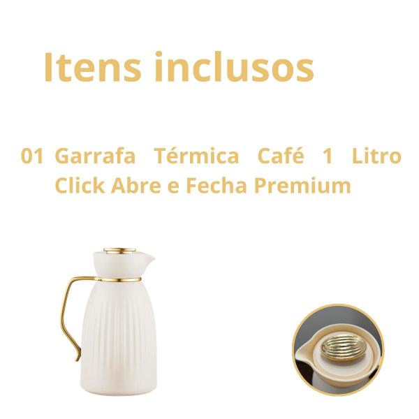 Imagem de Garrafa Térmica Café 1 Litro Click Abre e Fecha Premium