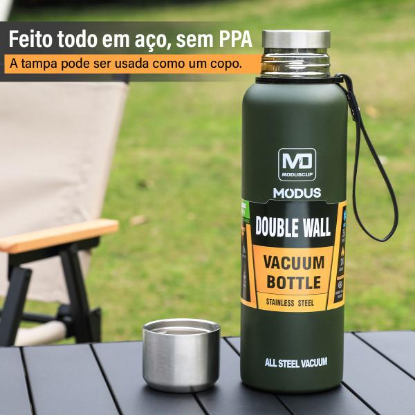 Imagem de Garrafa Térmica Café Suco Água Aço Inox 1L ou 1,5L Com Bolsa de Transporte Academia Passeio Caminhada Camping Bebida Quente Gelada 