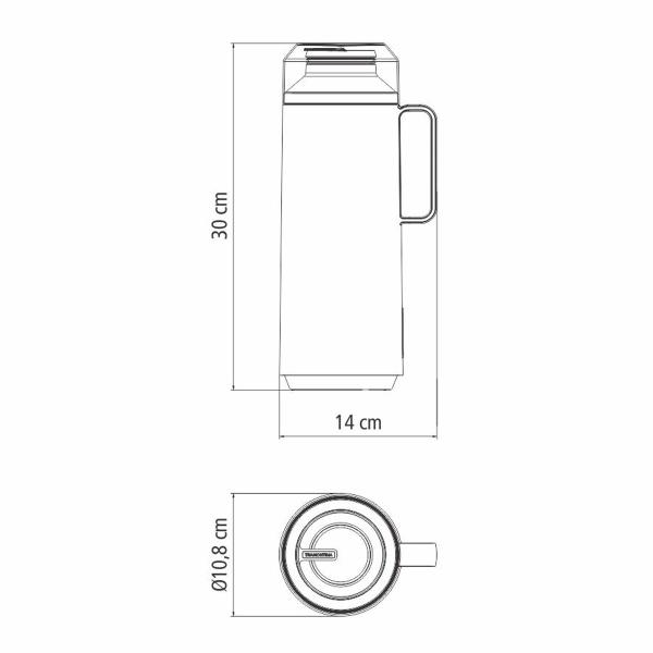 Imagem de Garrafa Térmica com Sistema Corta Pingos 1L Tramontina em Plástico com Ampola de Vidro Preto