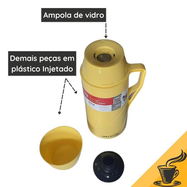 Imagem de Garrafa Térmica de 1 Litro Roma Unitermi Café Leite Chá Água Tereré Chimarrão