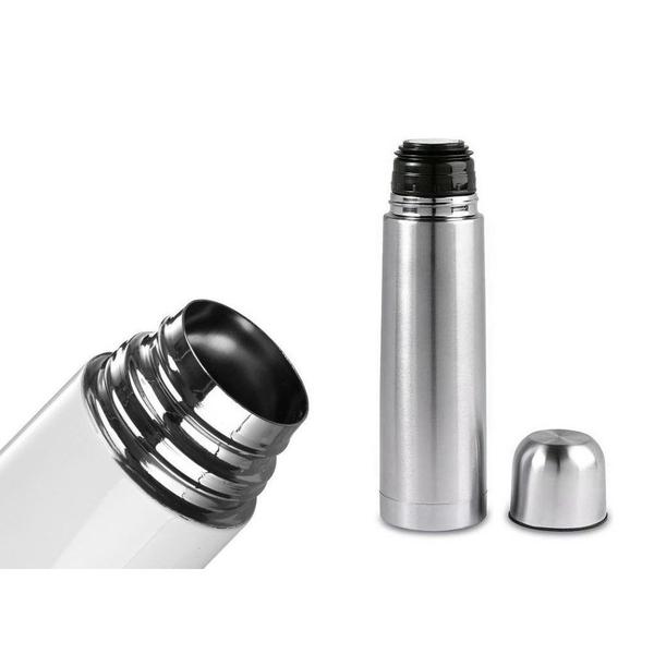 Imagem de Garrafa Térmica de Aço Inox 1 Litro Inquebrável Squeeze Isotérmica Para Café Água Quente e Bebidas Geladas Camping Academia Vaccum Flask Ingá