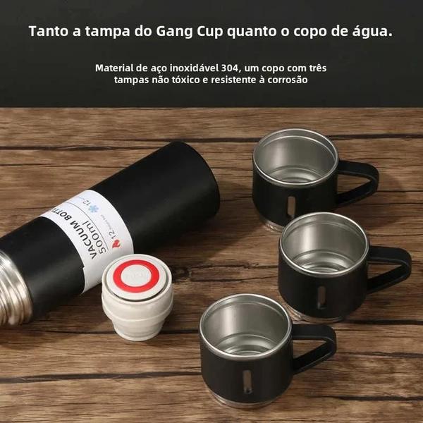 Imagem de Garrafa Térmica de Aço Inoxidável 500ML - Isolada a Vácuo - Caneca Portátil