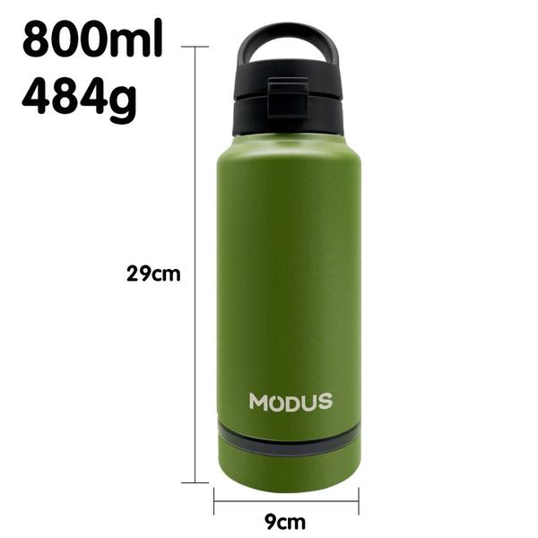 Imagem de Garrafa Térmica de Água Café Suco 800ML Com Divisória Compartimento Café Chá Whey para Camping Academia Passeio Caminhada