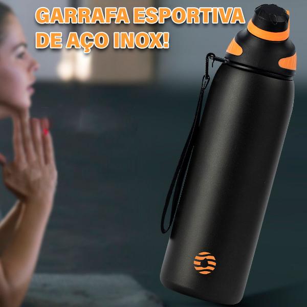 Imagem de Garrafa Térmica de Água Café Suco A Vácuo 1000ml Inox Parede Dupla Camping Academia Passeio Caminhada Portátil