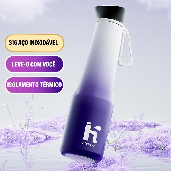 Imagem de Garrafa Térmica de Água Café Suco A Vácuo 500ml Inox Parede Dupla Camping Academia Passeio Caminhada Portátil