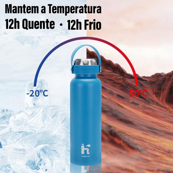 Imagem de Garrafa Térmica de Água Café Suco A Vácuo 600ml Inox Parede Dupla Camping Academia Passeio Caminhada Portátil