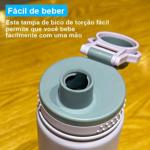 Imagem de Garrafa Térmica de Água Café Suco Academia Passeio Caminhada Camping 750ml Aço Inoxidável Portátil