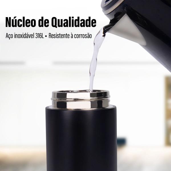 Imagem de Garrafa Térmica de Café Água Suco Parede Dupla A Vácuo 500 ml Inox Camping Academia Passeio Caminhada Portátil