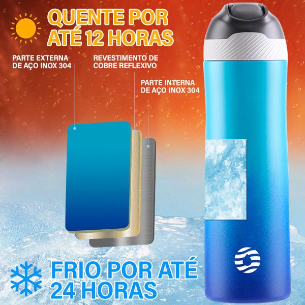 Imagem de Garrafa Térmica de Café Água Suco Parede Dupla A Vácuo 550ml Inox Camping Academia Passeio Caminhada Portátil