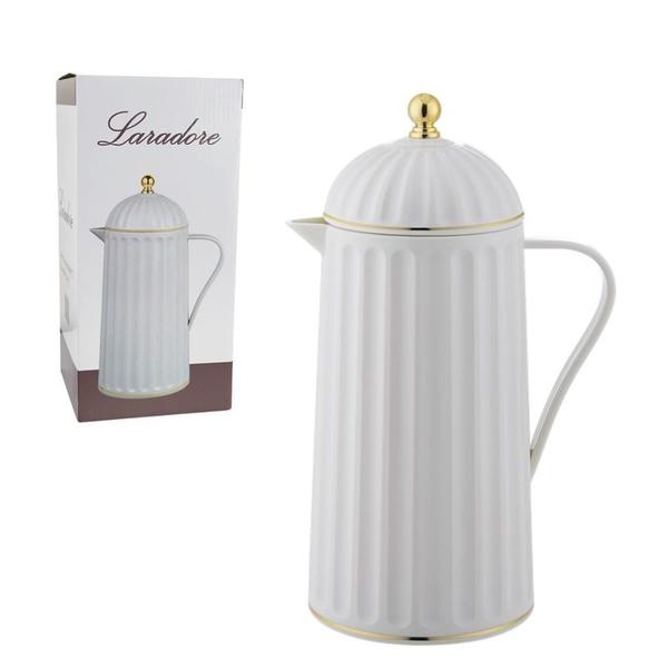 Garrafa Térmica de Café Laradore Roma - Branca e Dourada 1L Imagem de Garrafa Térmica de Café Laradore Roma - Branca e Dourada 1L