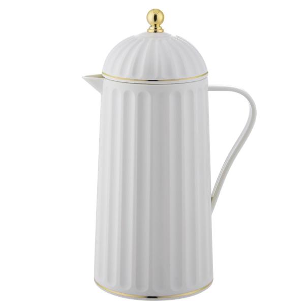 Garrafa Térmica de Café Laradore Roma - Branca e Dourada 1L Imagem de Garrafa Térmica de Café Laradore Roma - Branca e Dourada 1L