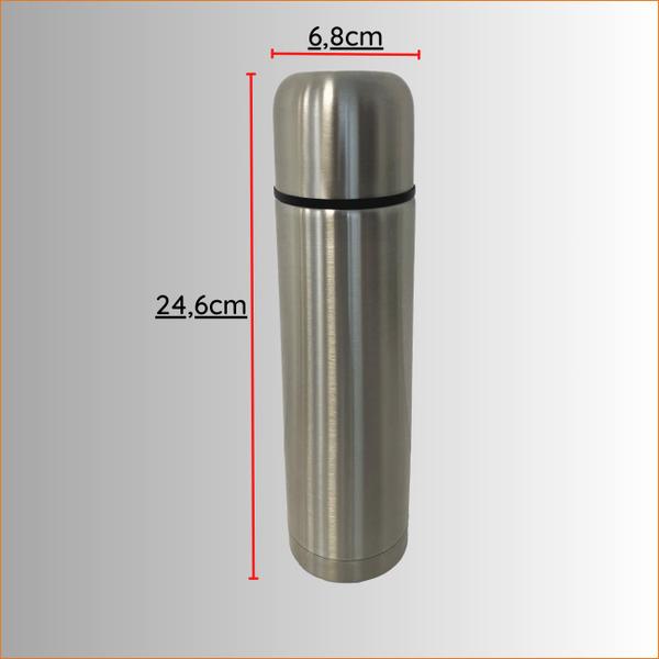 Imagem de Garrafa Térmica de Inox 500 ML Ampola de Inox Botão de Click para Servir Resistente Madri Unitermi