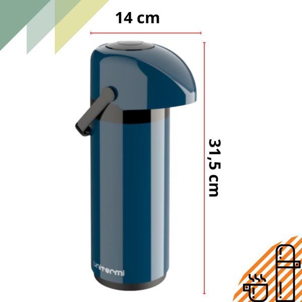 Garrafa Térmica De Mesa 1 Litro de Pressão com alça Ampola de Vidro Verona Unitermi Resistente Imagem de Garrafa Térmica De Mesa 1 Litro de Pressão com alça Ampola de Vidro Verona Unitermi Resistente