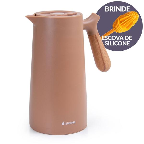 Imagem de Garrafa Térmica Elegance 1L Rose E Escova Termopro