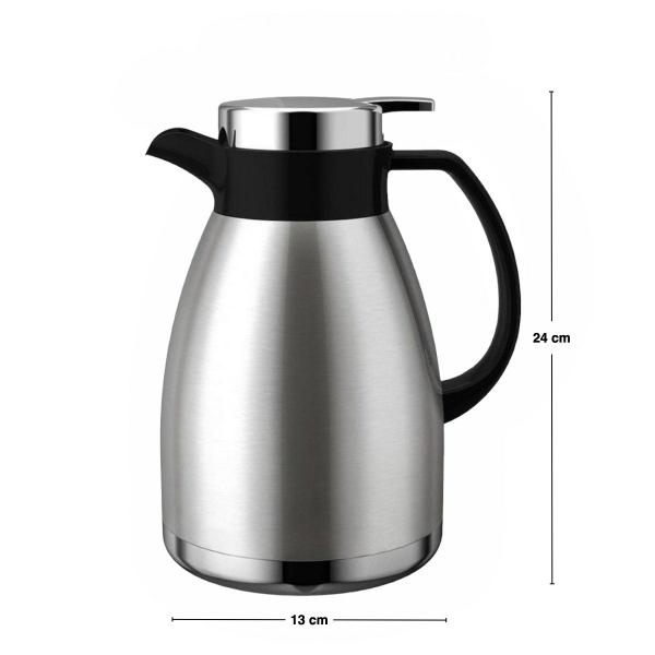 Imagem de Garrafa Térmica em Inox 600 Ml com gatilho Acionador Café e Chá Quente ou Frio
