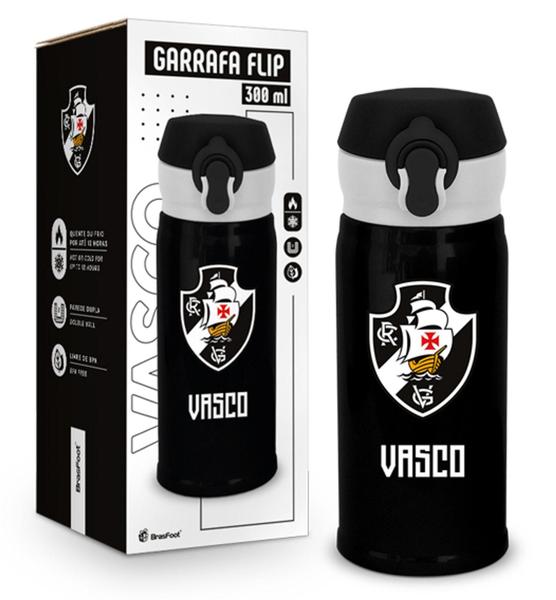 Garrafa térmica flip 300ml times - vasco - brasfoot Imagem de Garrafa térmica flip 300ml times - vasco - brasfoot