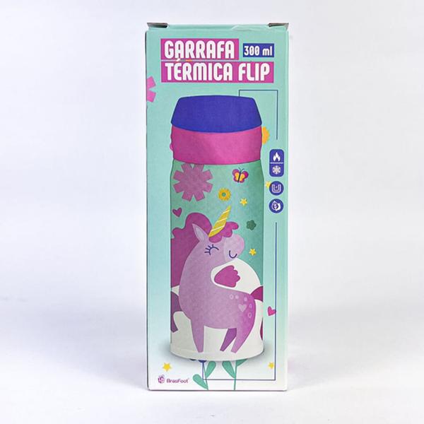 Imagem de Garrafa Térmica Flip Inox 300ml Um Dia Mágico Ref.14161 Brasfoot