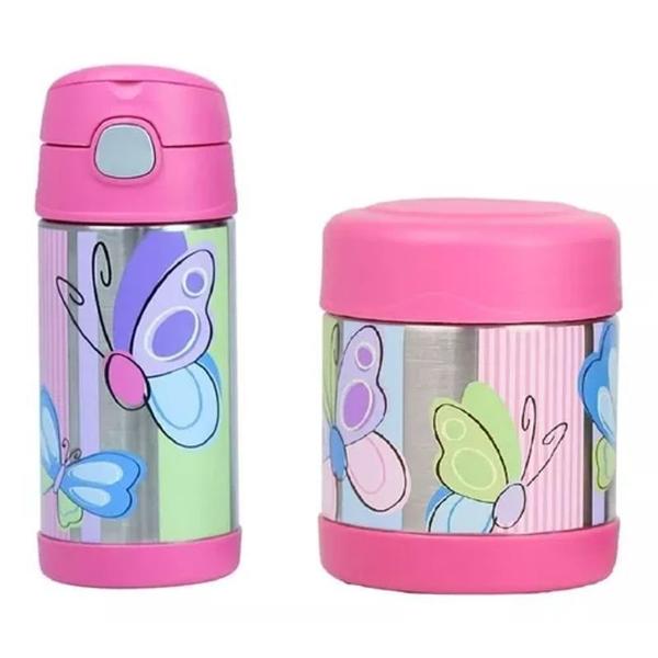 Imagem de Garrafa Térmica Infantil Borboleta Thermos  355ml Divertidas