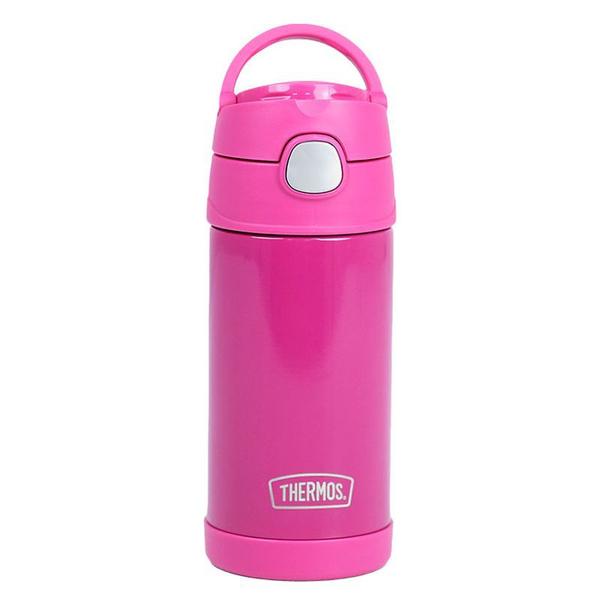 Imagem de Garrafa Térmica Infantil c/ Canudo Silicone Rosa Escuro Thermos   Funtainer 355ML Isolamento a Vácuo  - Thermos