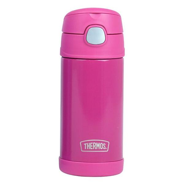 Imagem de Garrafa Térmica Infantil c/ Canudo Silicone Rosa Escuro Thermos   Funtainer 355ML Isolamento a Vácuo  - Thermos