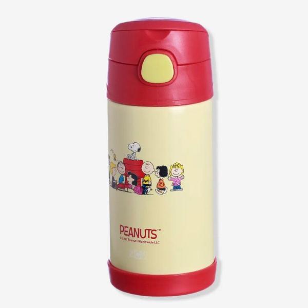 Imagem de Garrafa Térmica Infantil Click Canudo 300ml Snoopy e Amigos