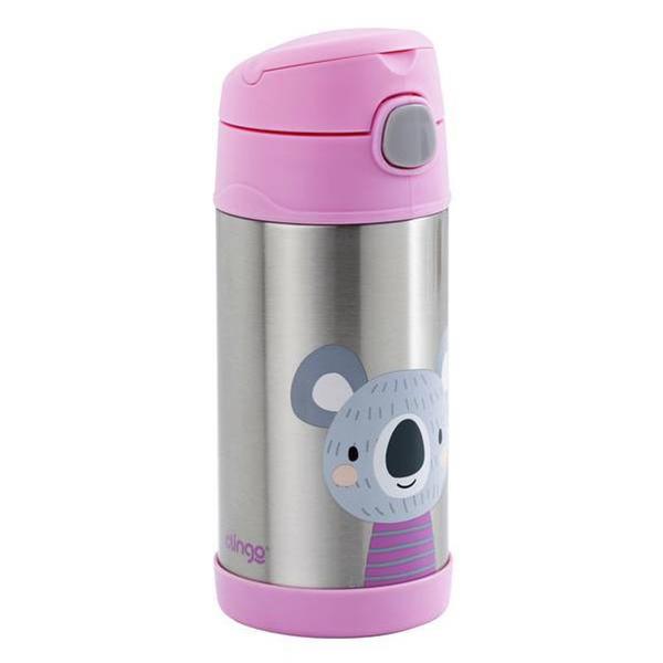 Imagem de Garrafa Térmica Infantil Coala Rosa Inox 270ml Clingo