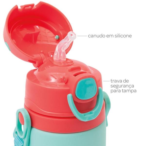 Imagem de Garrafa Termica Infantil Com Canudo 400ml Macaco Buba