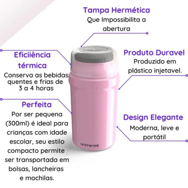 Imagem de Garrafa Térmica Infantil Fano Kids 300ml Unitermi Rosa